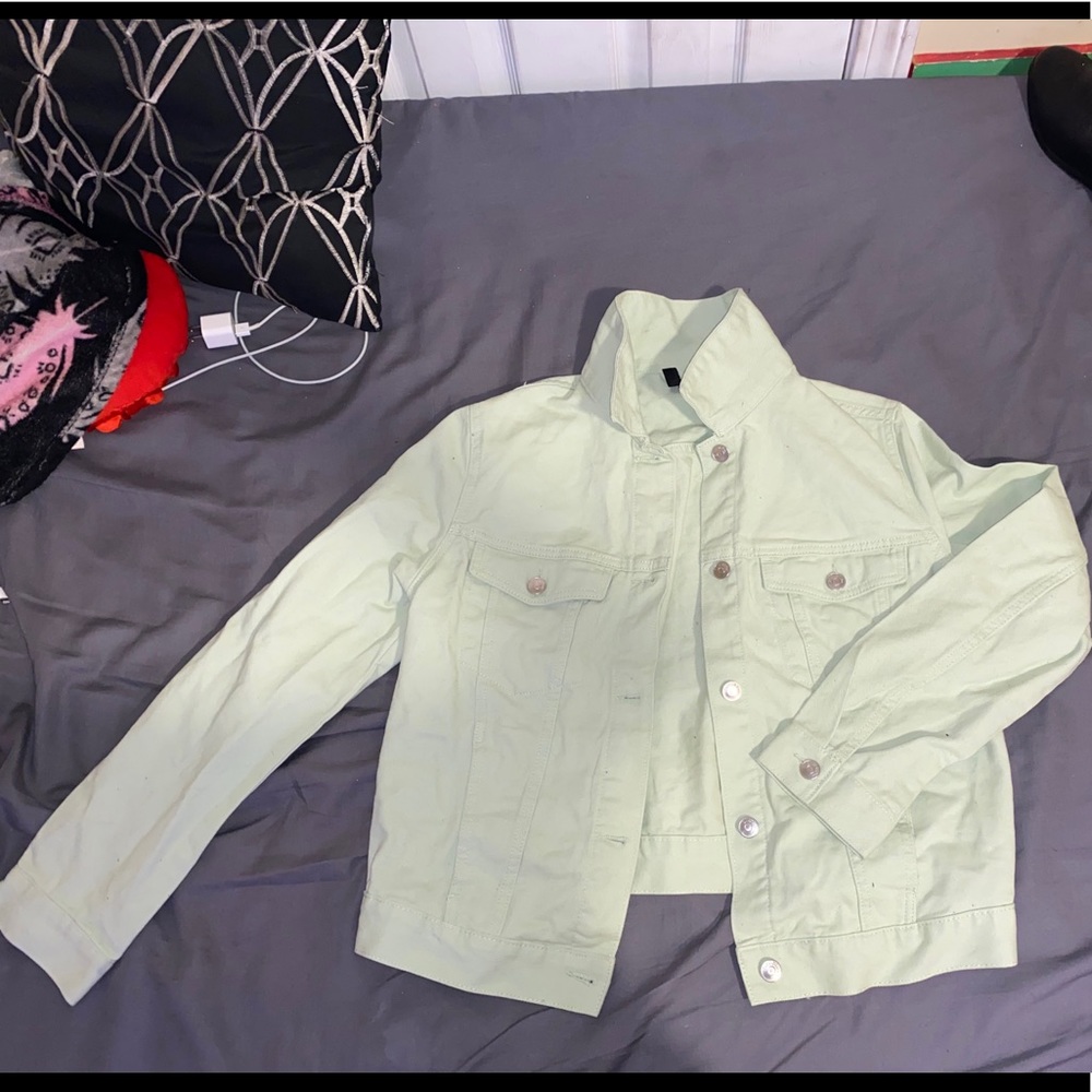 Mint green H&M jean jacket